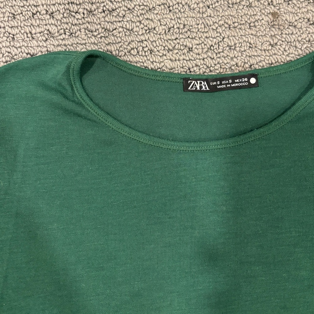 ZARA Long Sleeve Fitted in Emerald Green Size S - Picture 4 of 4